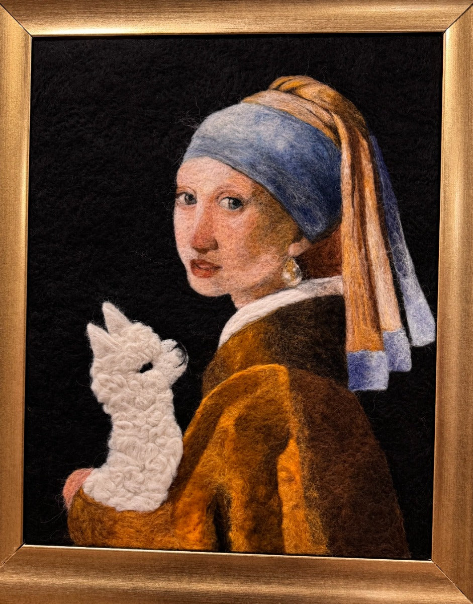 Girl With The Alpaca Felted Portrait